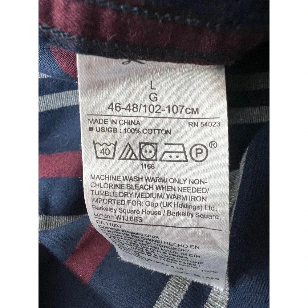 Banana Republic Luxe Camden Fit Flannel Shirt Mens Large Navy Blue Plaid Cotton